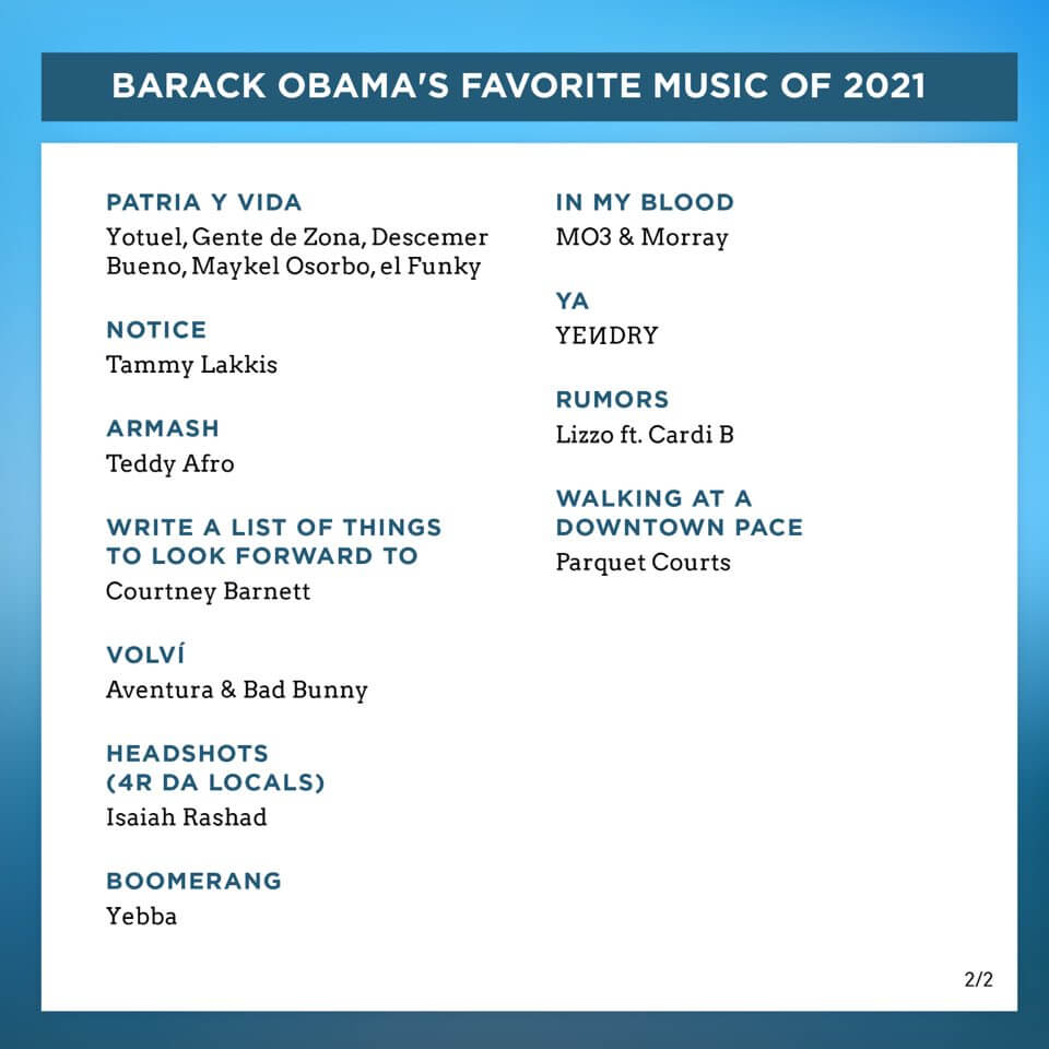 obama favorite 2021 songs 2