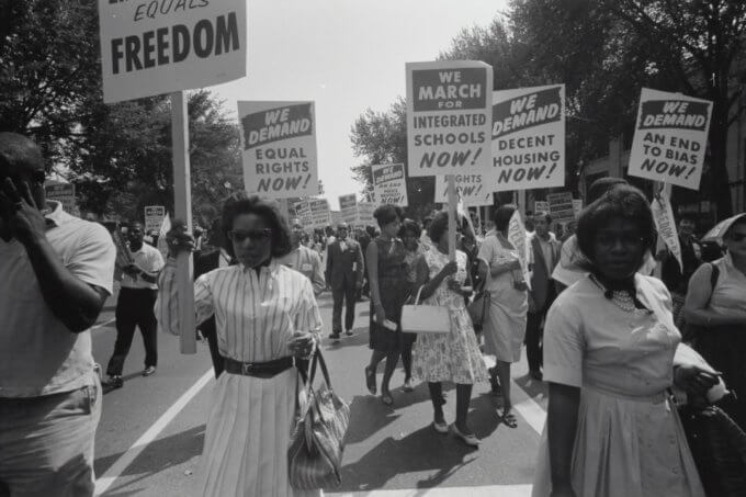 Civil rights march Washington, D.C. photographer Warren K. Leffler 1963 U.S. News & World Report Collection Library of Congress Prints Photographs Division
