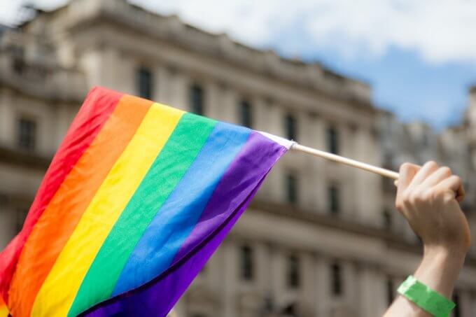 Pride Flag waving rainbow gay lgbtq