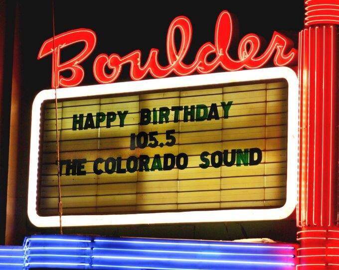 Boulder Theater marquee colorado sound Birthday Sign
