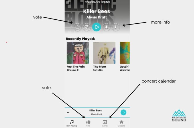 colorado sound app radio listen vote events playlist